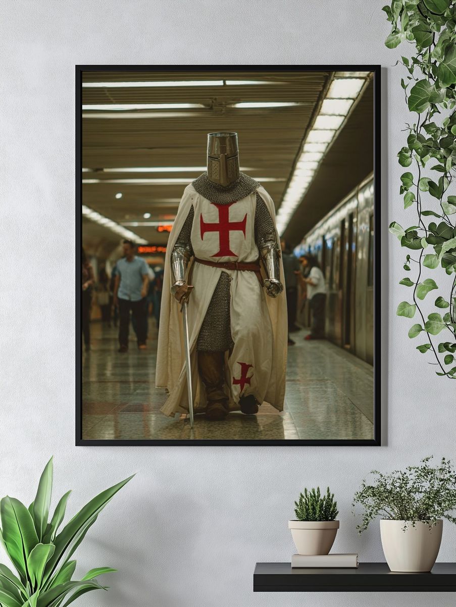 Knight in Subway Photography Poster. — room view 4