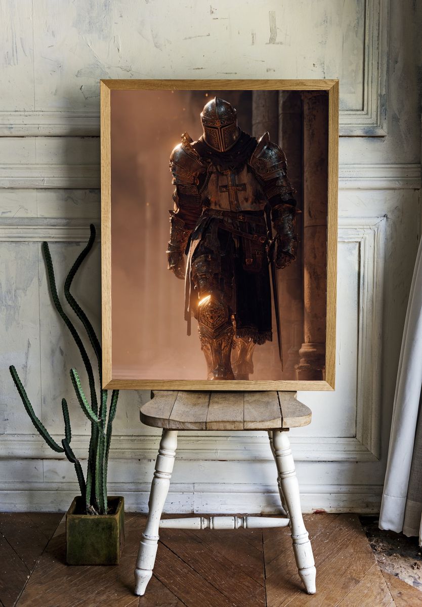 Armored Knight Fantasy Poster. — room view 1