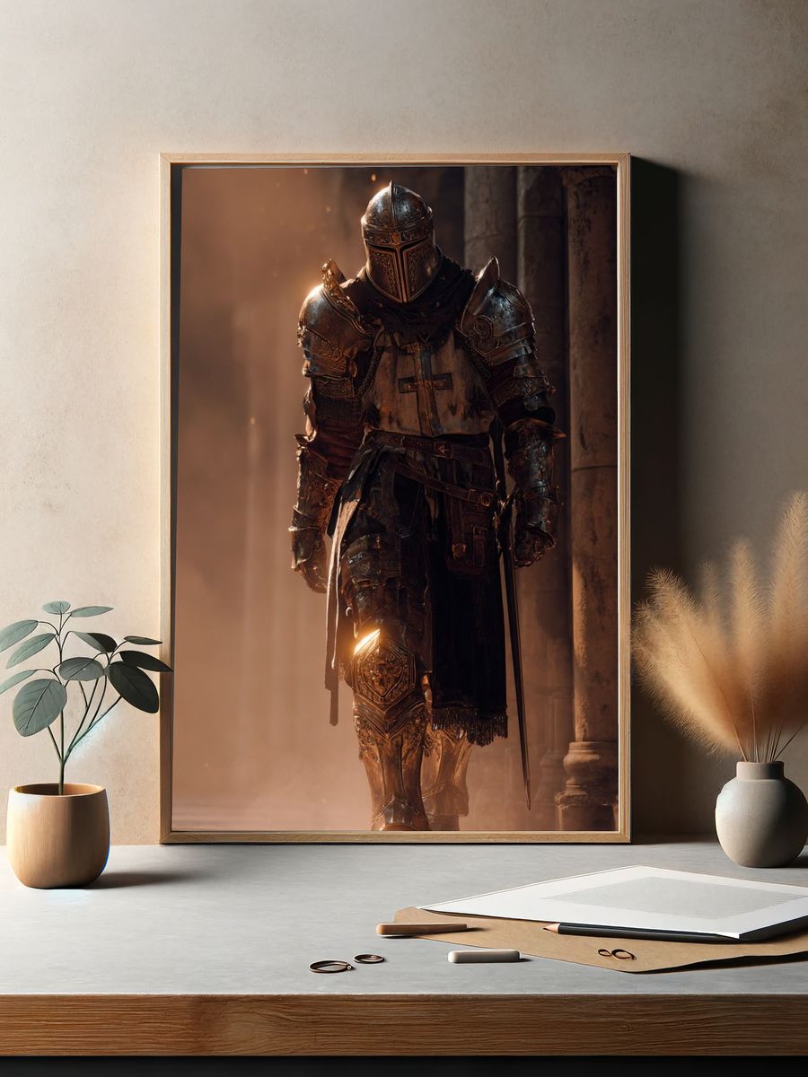 Armored Knight Fantasy Poster. — room view 2
