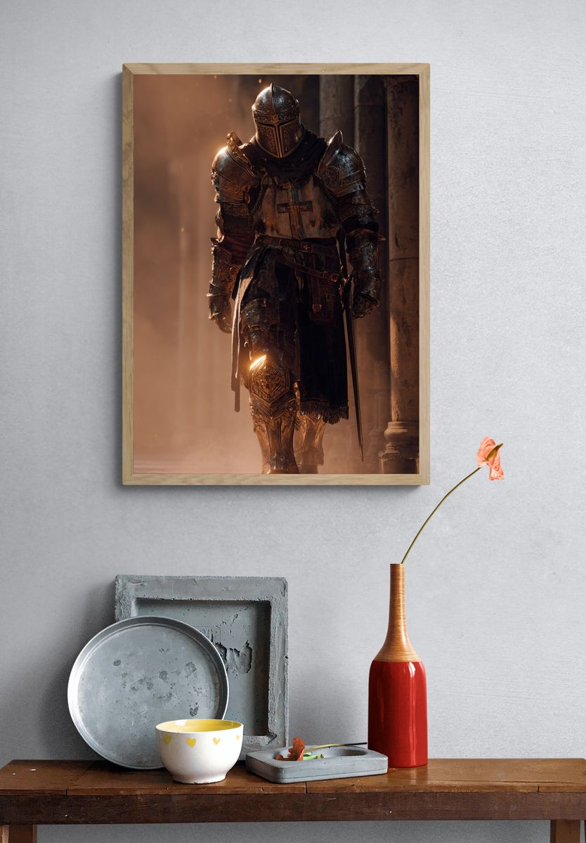 Armored Knight Fantasy Poster. — room view 3