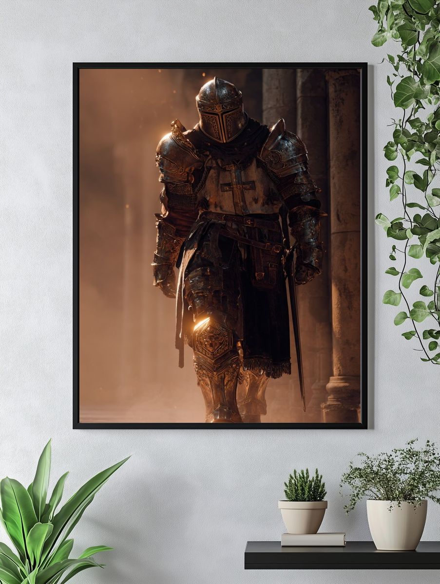 Armored Knight Fantasy Poster. — room view 4