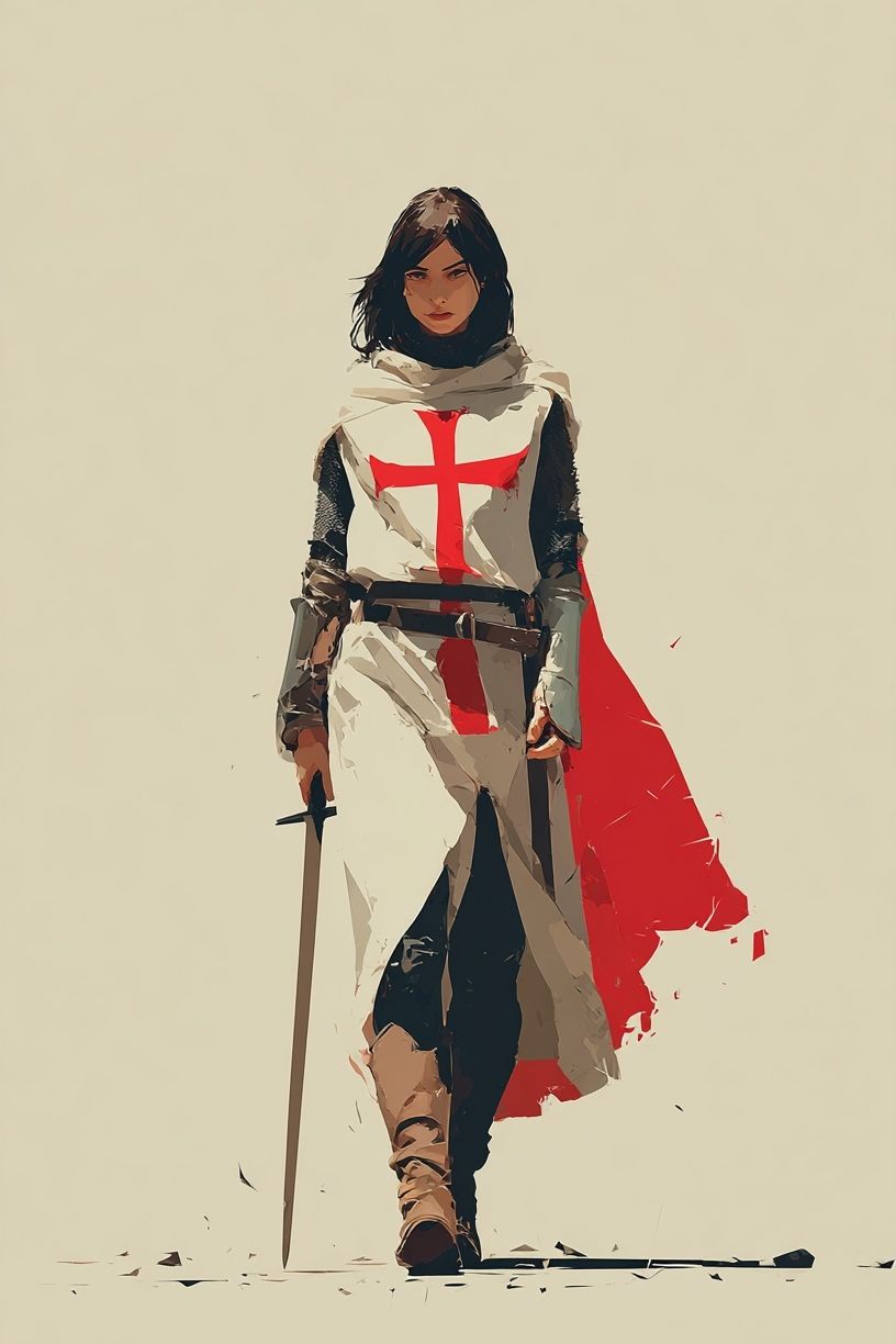 Crusader Knight — Digital Art Print. poster detail