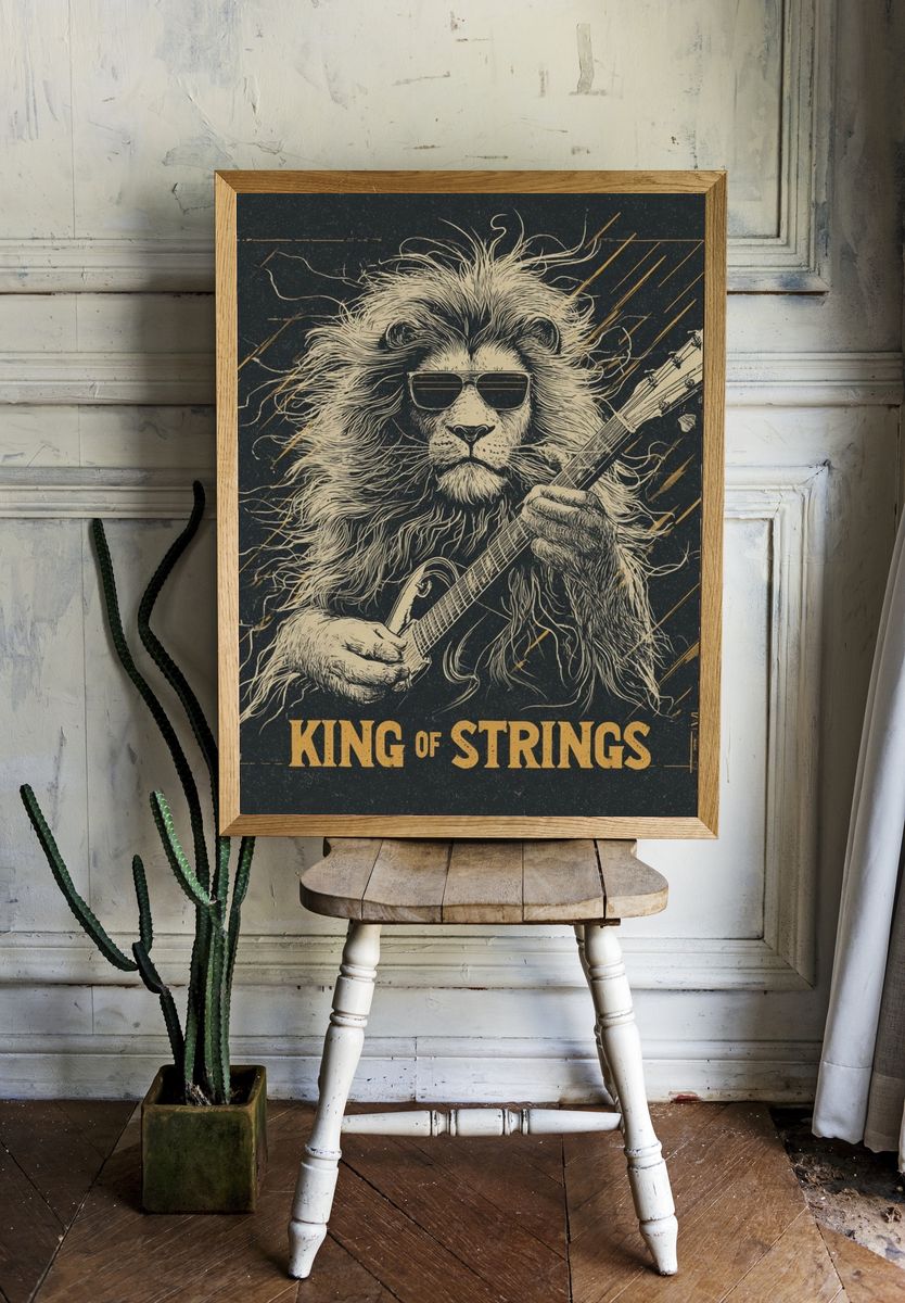King of Strings — Illustration Print. — room view 1