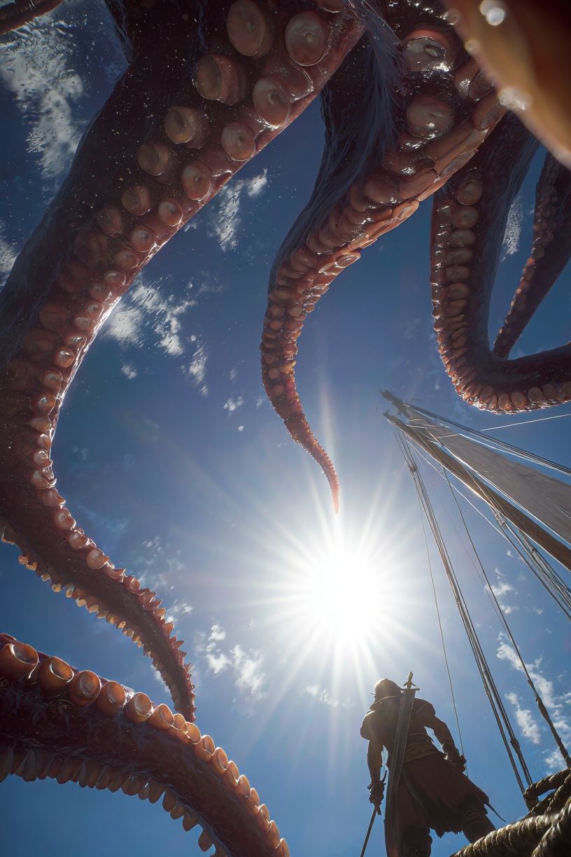 Kraken Attack Fantasy Poster. poster detail