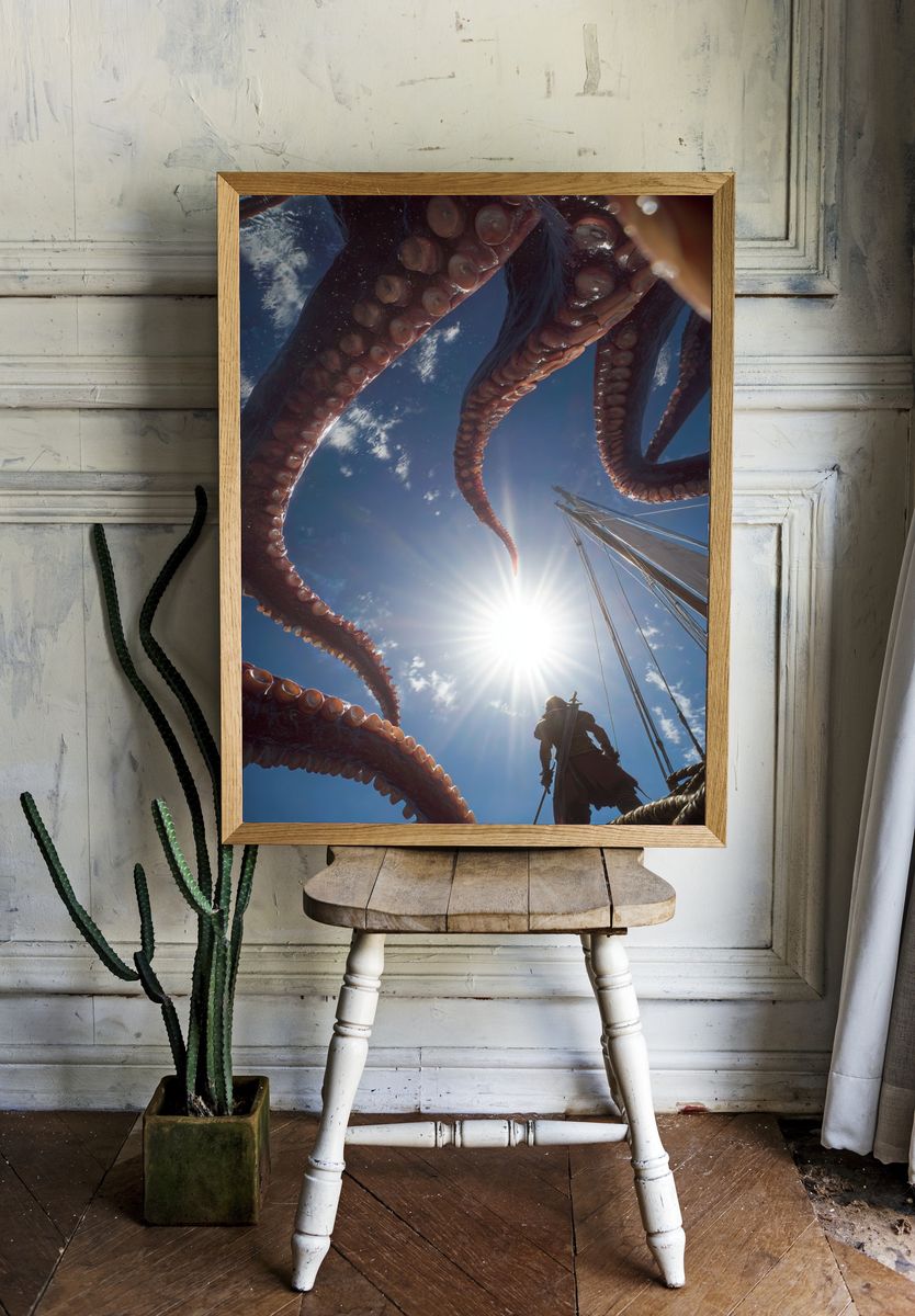 Kraken Attack Fantasy Poster. — room view 1