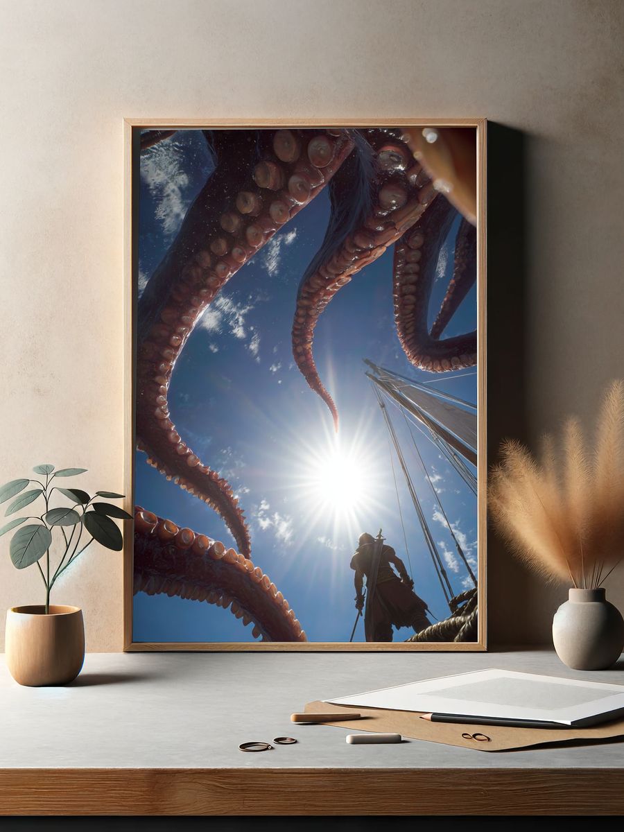 Kraken Attack Fantasy Poster. — room view 2