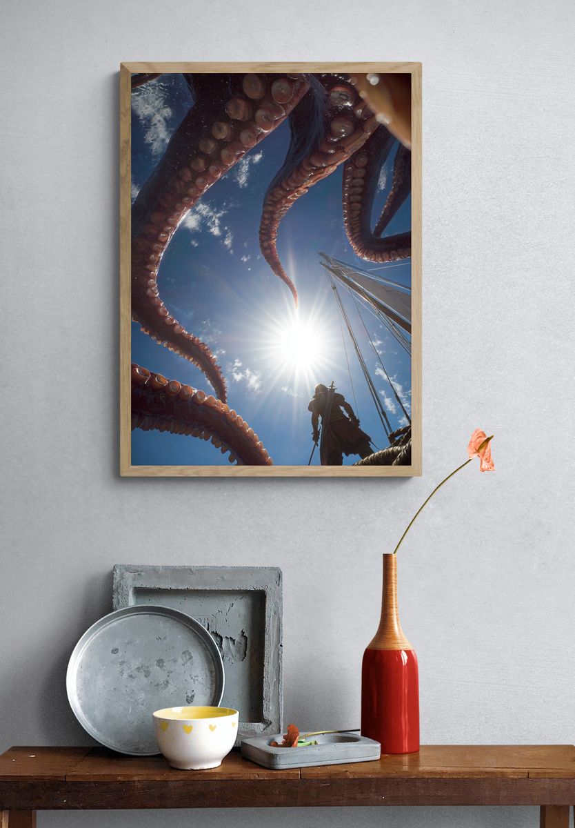 Kraken Attack Fantasy Poster. — room view 3