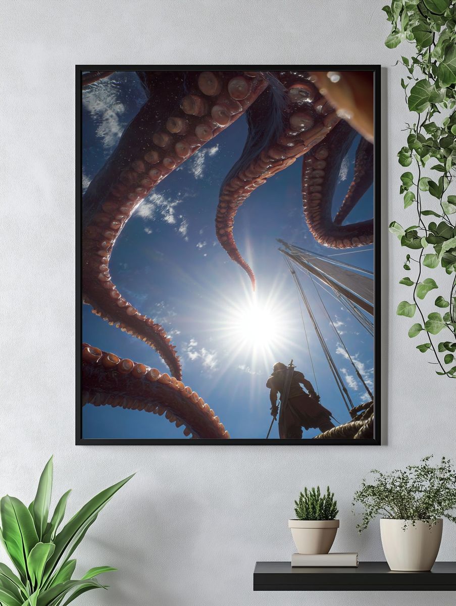 Kraken Attack Fantasy Poster. — room view 4