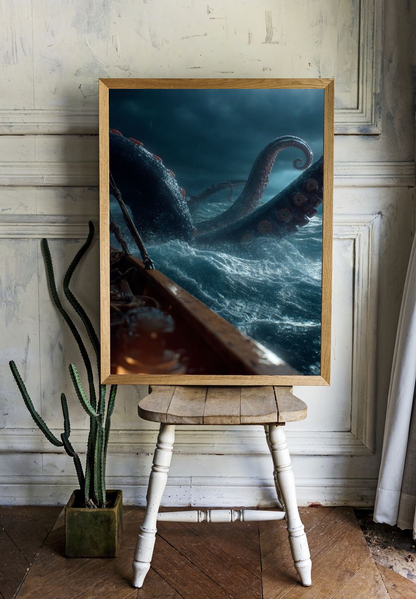 Kraken Emerges — Fantasy Print. — room view 1