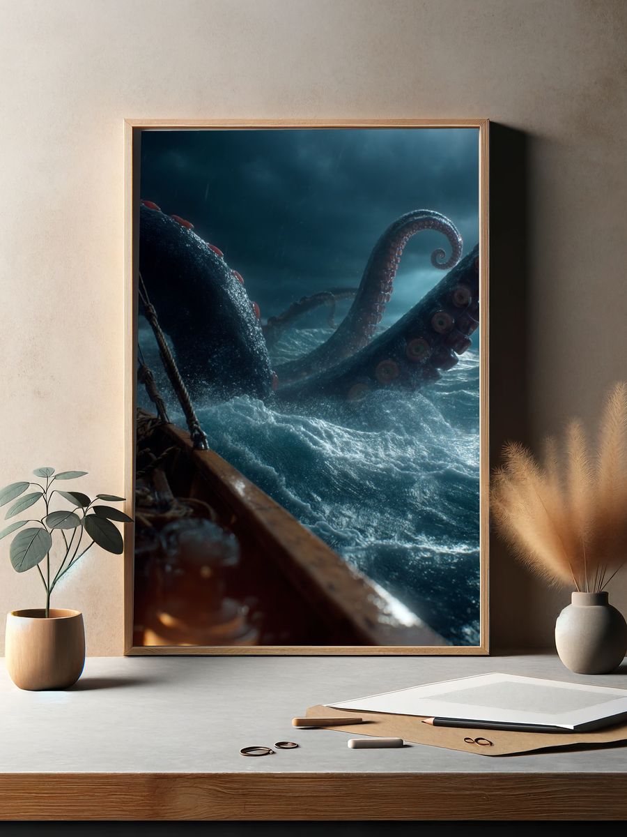 Kraken Emerges — Fantasy Print. — room view 2