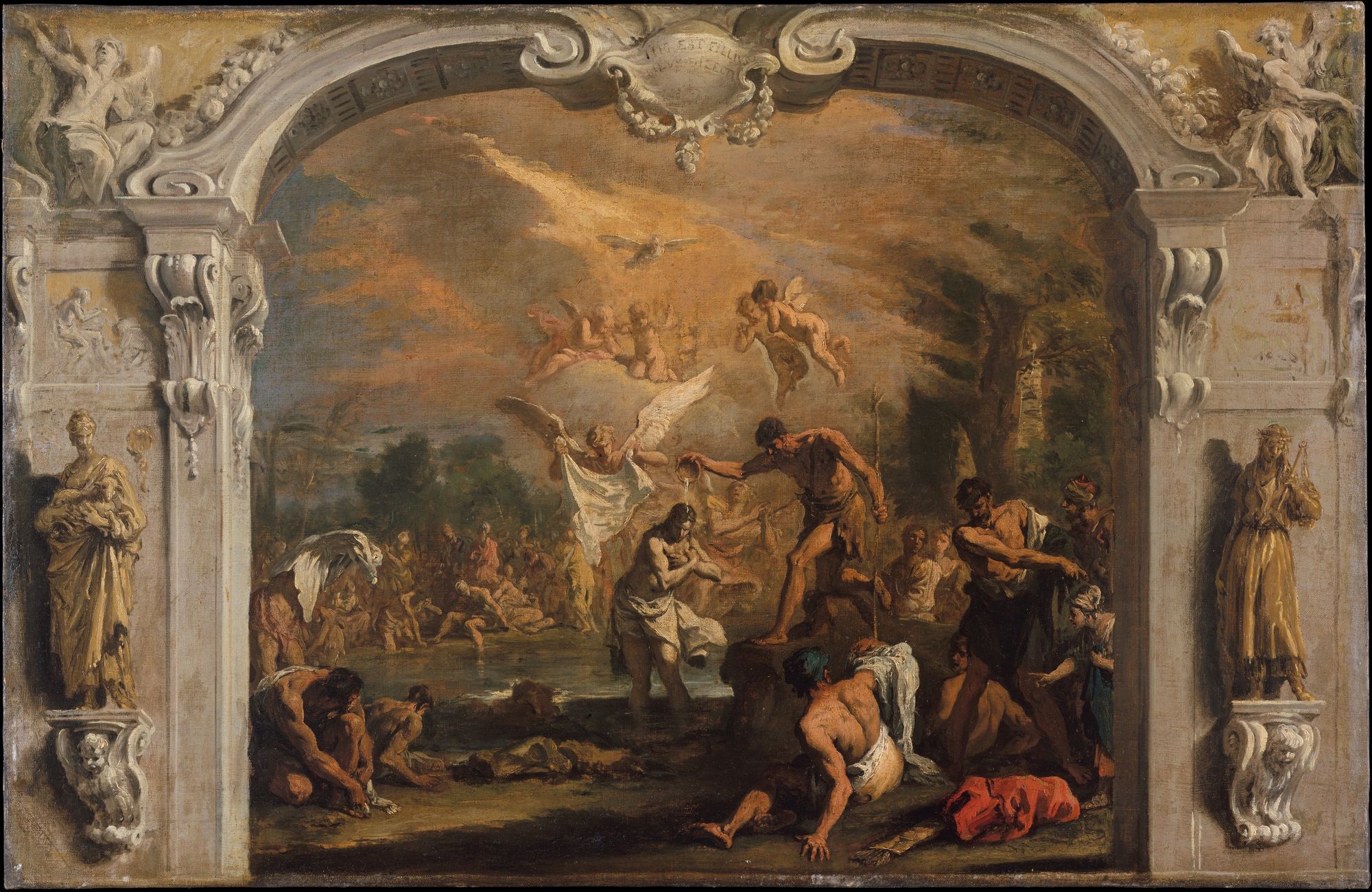 The Baptism of Christ by Sebastiano Ricci — Art Print. poster — fine-art art