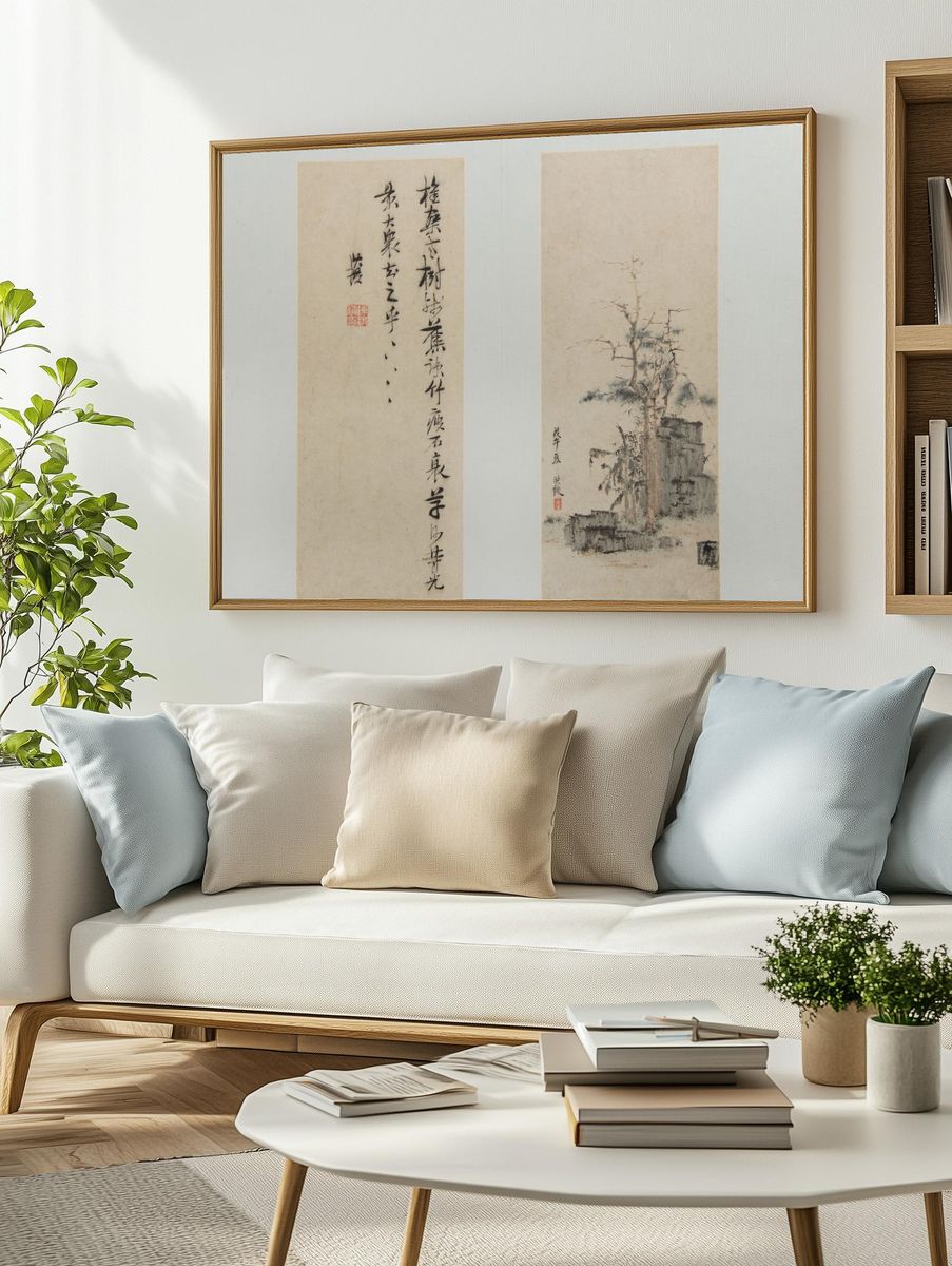 Landscapes, Figures, and Flowers by Chen Hongshou — Art Print. — room view 2