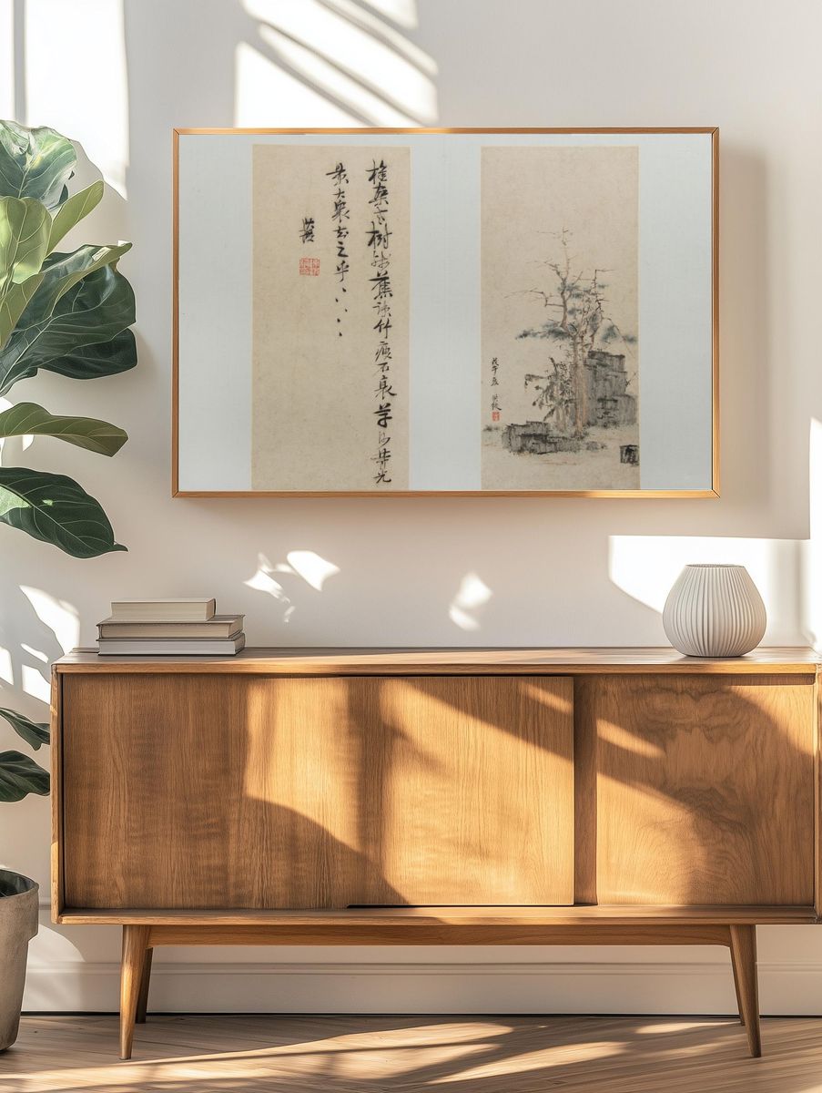 Landscapes, Figures, and Flowers by Chen Hongshou — Art Print. — room view 3