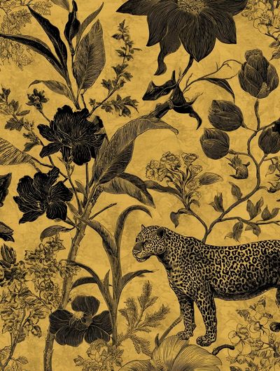 Leopard and Floral Illustration Poster. poster