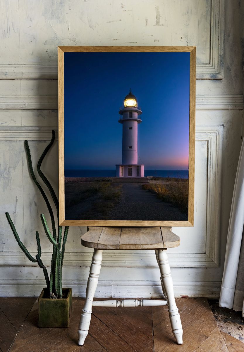 Lighthouse at Dusk — Photography Print. — room view 1