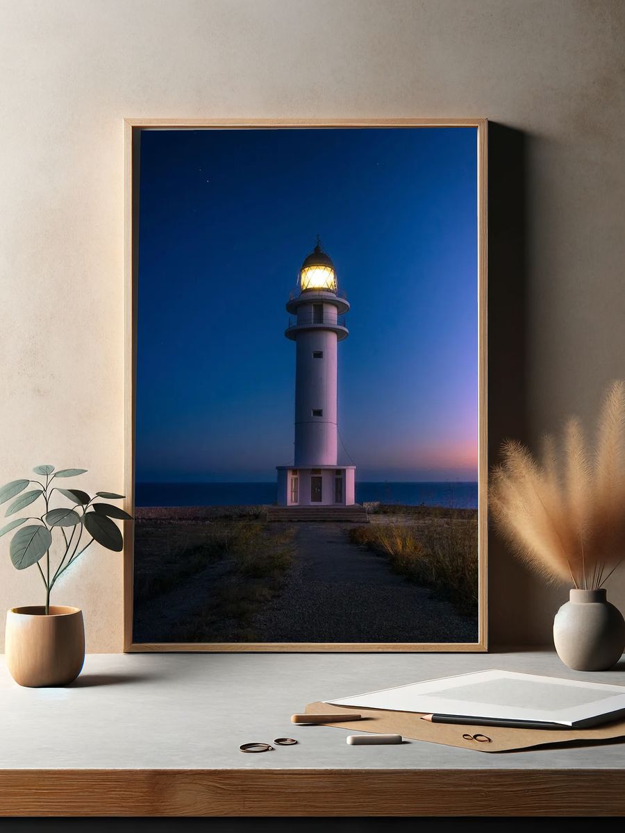 Lighthouse at Dusk — Photography Print. — room view 2