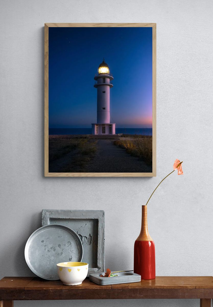 Lighthouse at Dusk — Photography Print. — room view 3
