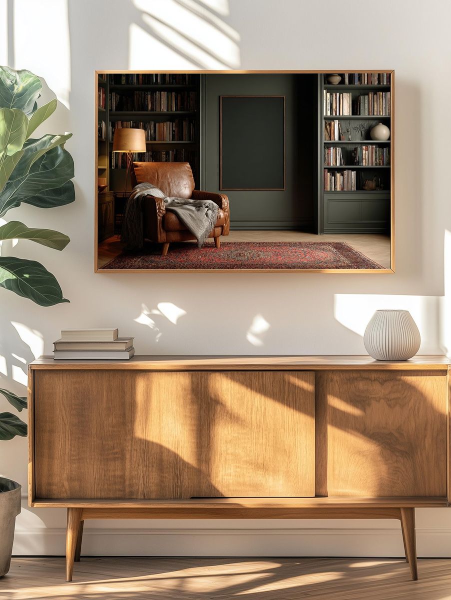 Cozy Library Interior Photography Poster. — room view 3