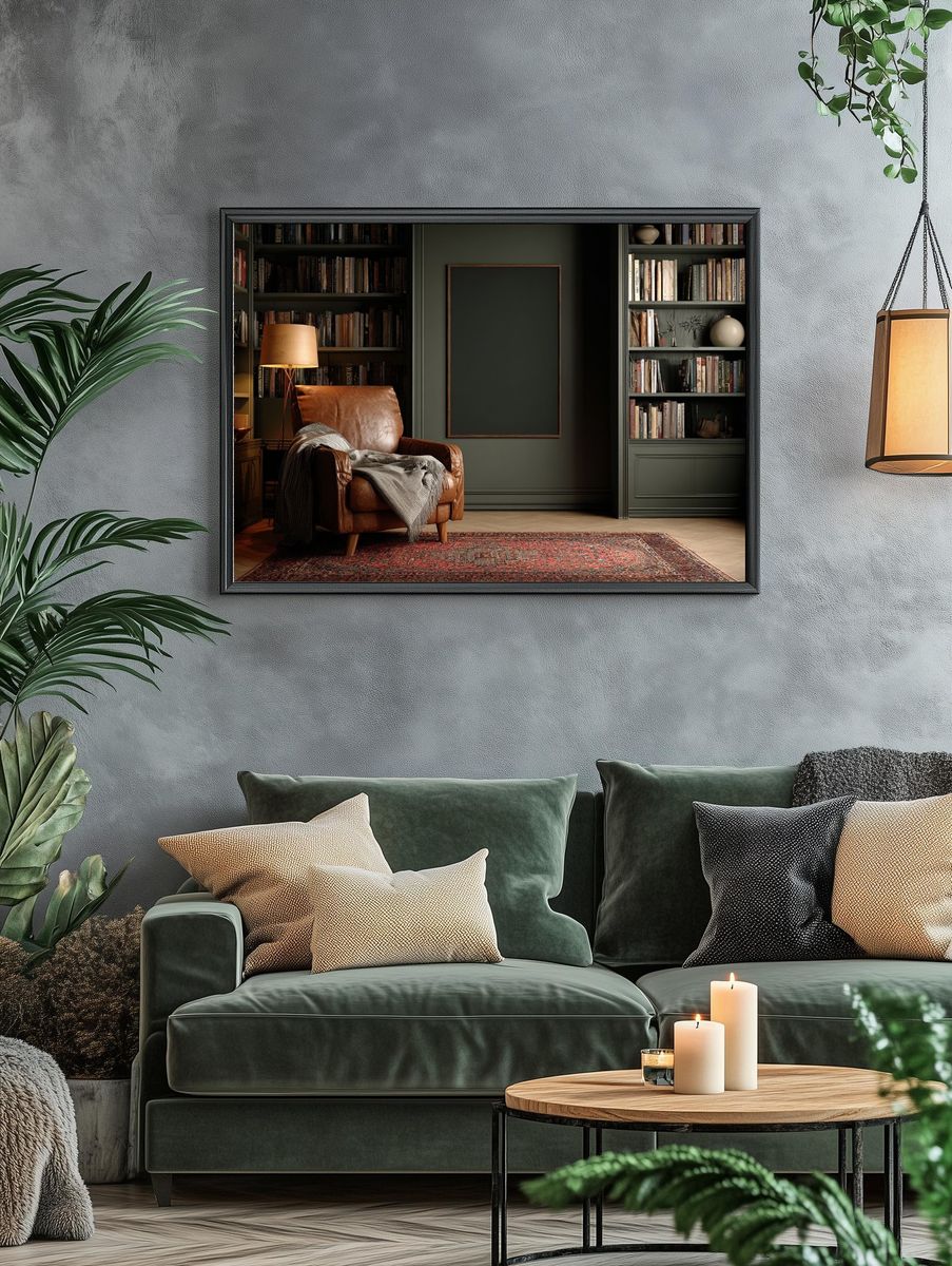 Cozy Library Interior Photography Poster. — room view 4