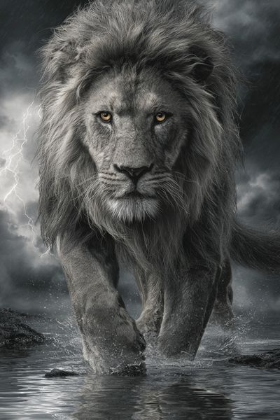 Majestic Lion — Digital Art Print. poster
