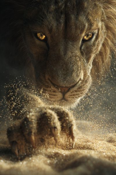 Lion Close-Up Photography Poster. poster print