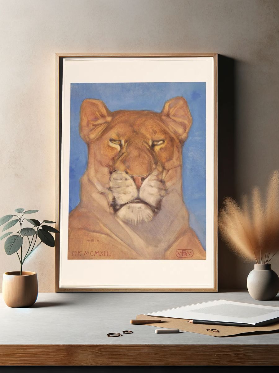 Lioness Portrait — Fine Art Print. — room view 2