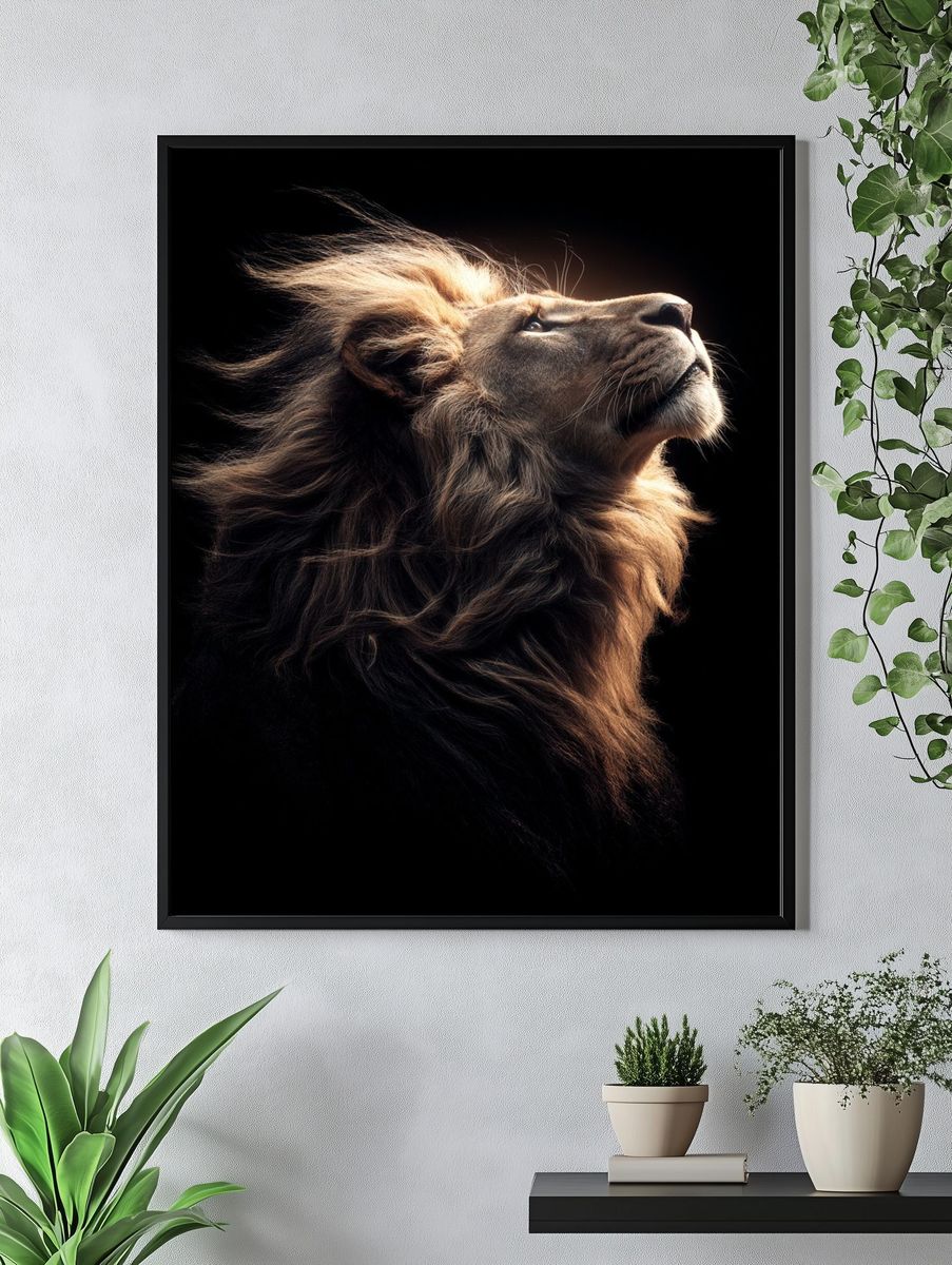 Majestic Lion Portrait Poster. — room view 4