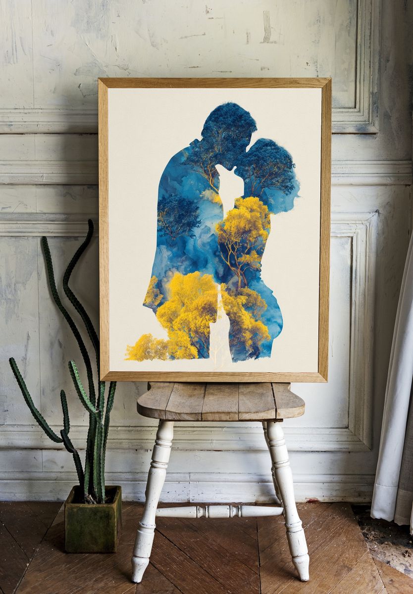 Lovers in Nature — Illustration Print. — room view 1