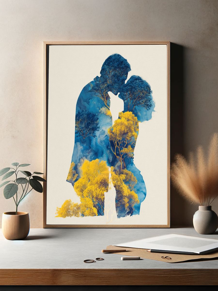Lovers in Nature — Illustration Print. — room view 2