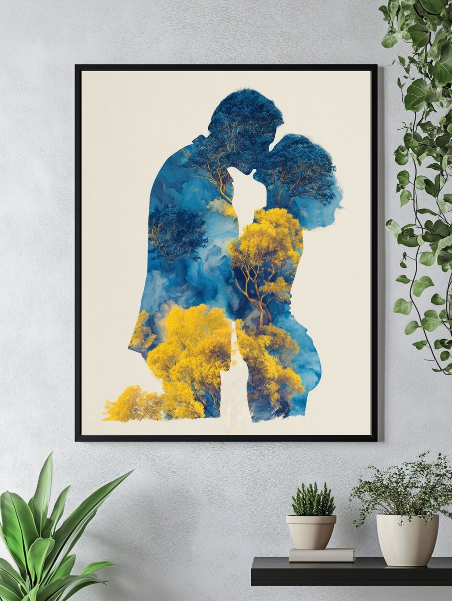 Lovers in Nature — Illustration Print. — room view 4
