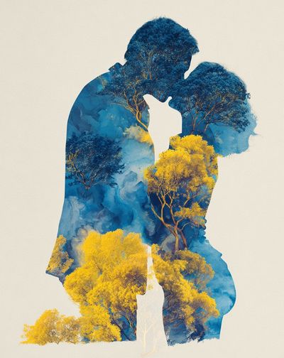 Lovers in Nature — Illustration Print. poster print