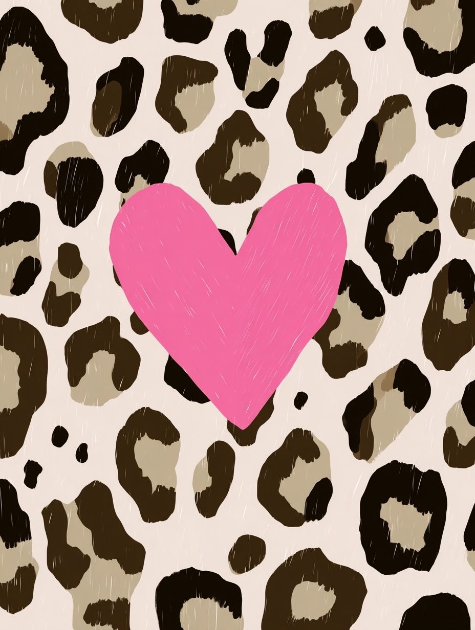 Leopard Print Heart Poster. poster detail