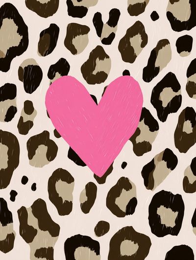 Leopard Print Heart Poster. poster print