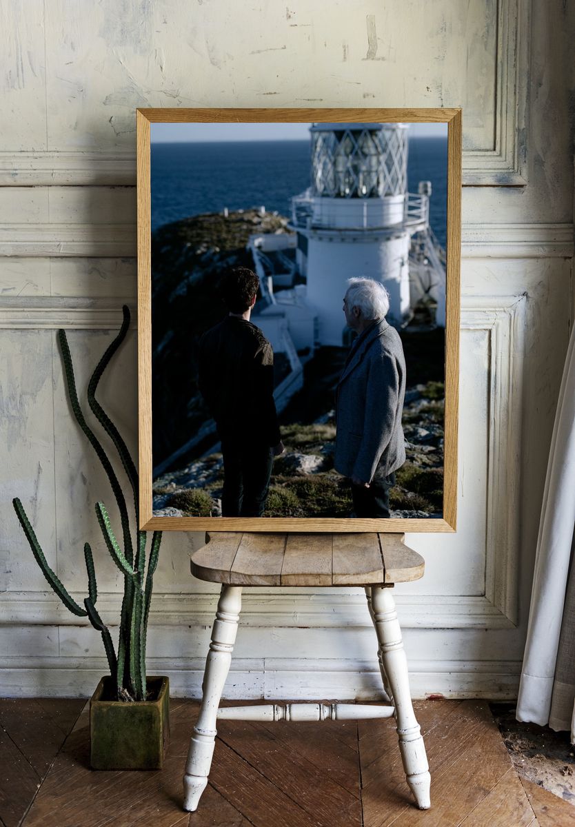 Lighthouse Cliffside Photography Poster. room preview