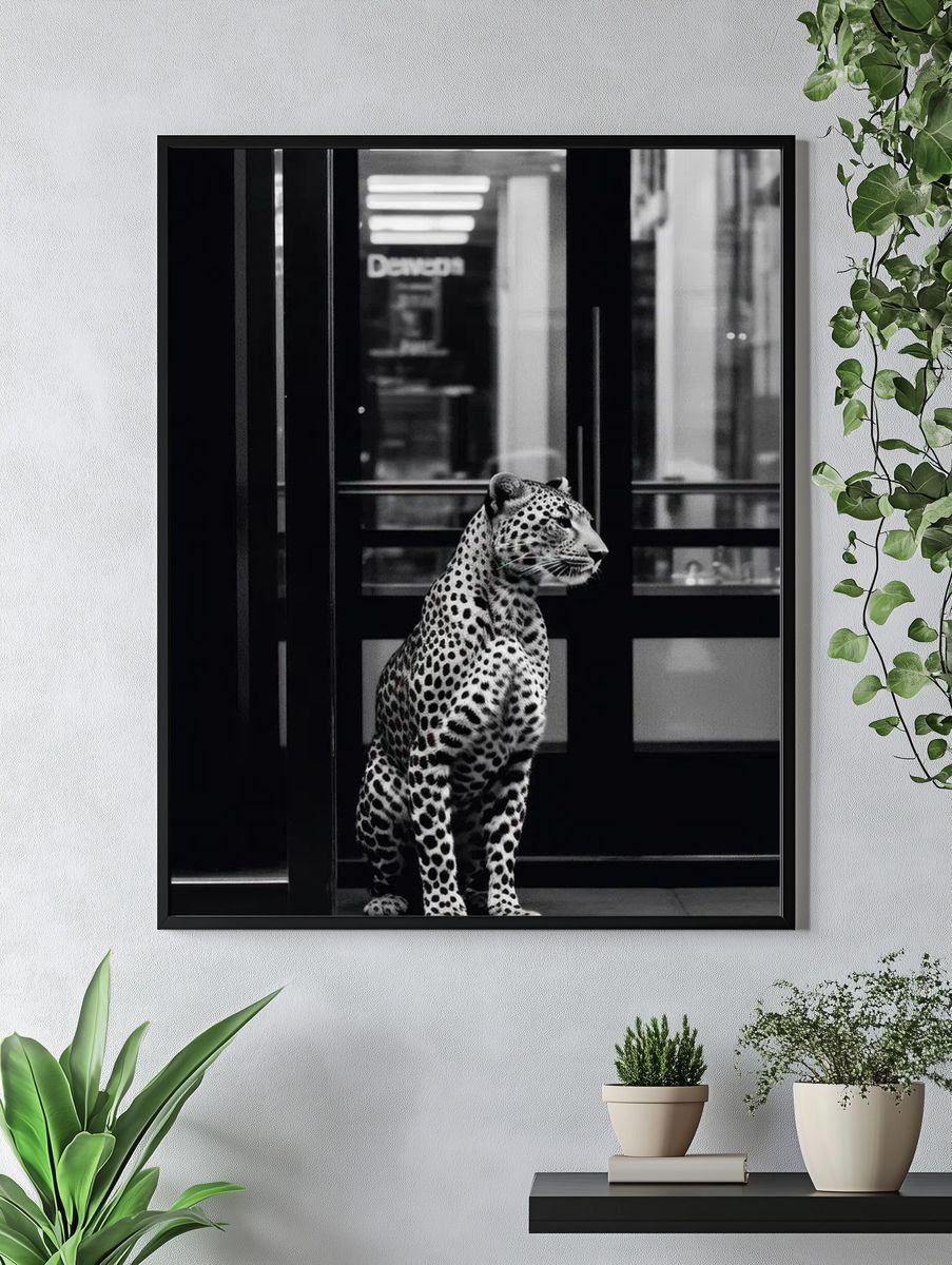 Leopard in Urban Setting — Photography Print. — room view 4