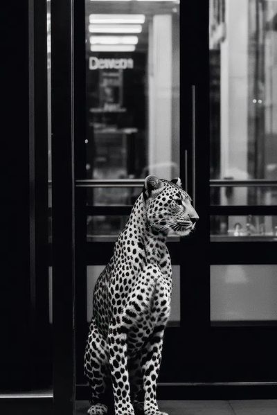 Leopard in Urban Setting — Photography Print. poster print