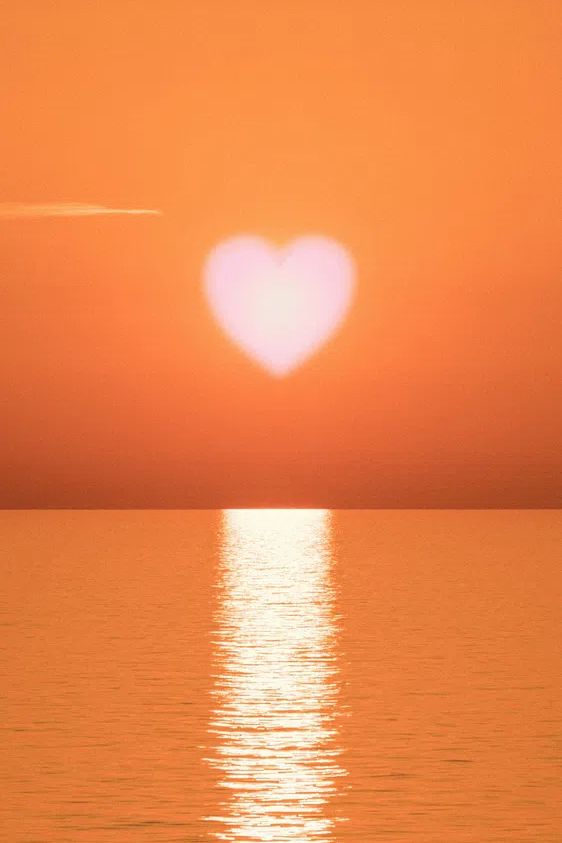 Heart-Shaped Sunset — Love Romantic Print. poster detail