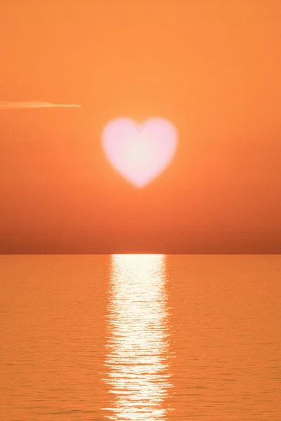 Heart-Shaped Sunset — Love Romantic Print