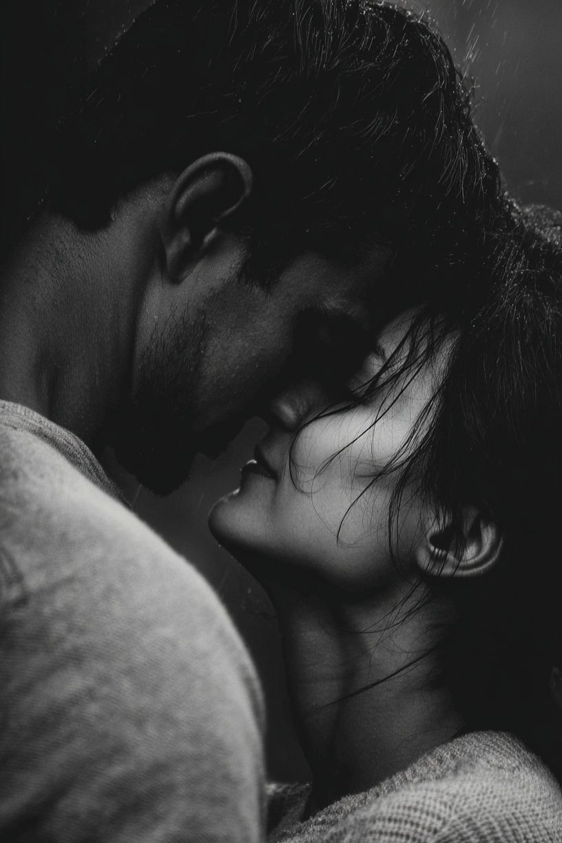 Intimate Embrace — Black-White Print. poster detail