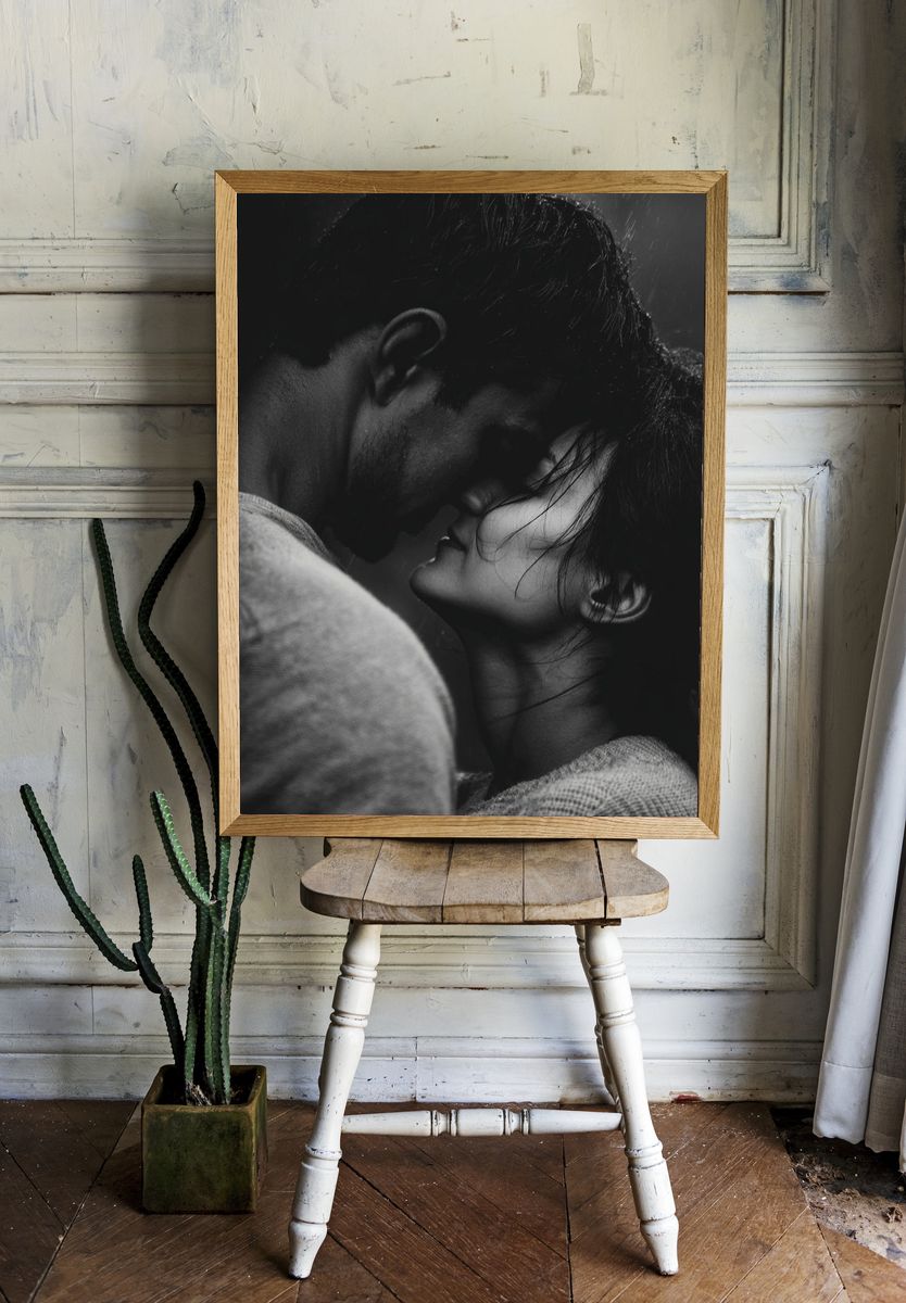 Intimate Embrace — Black-White Print. — room view 1