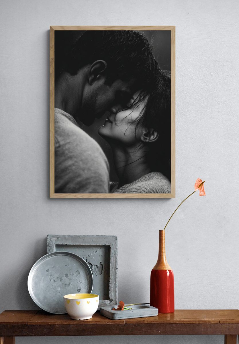 Intimate Embrace — Black-White Print. — room view 3