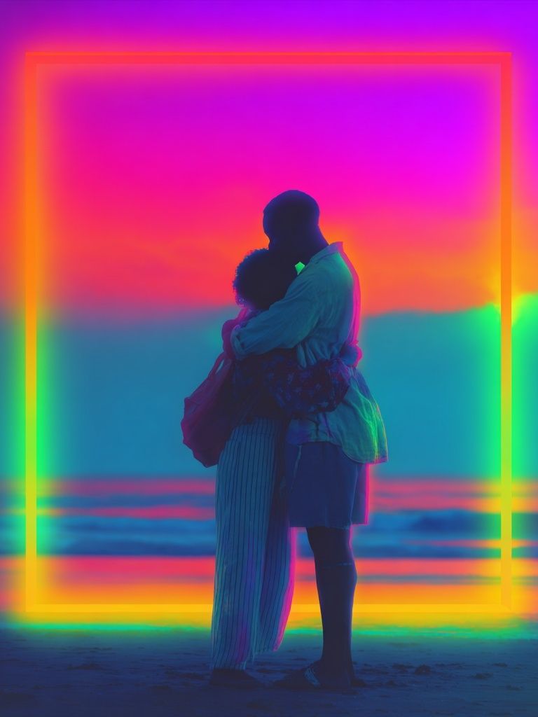 Lovers Embrace — Abstract Print. poster — abstract art