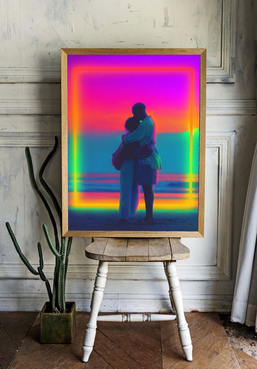 Lovers Embrace — Abstract Print. — room view 1