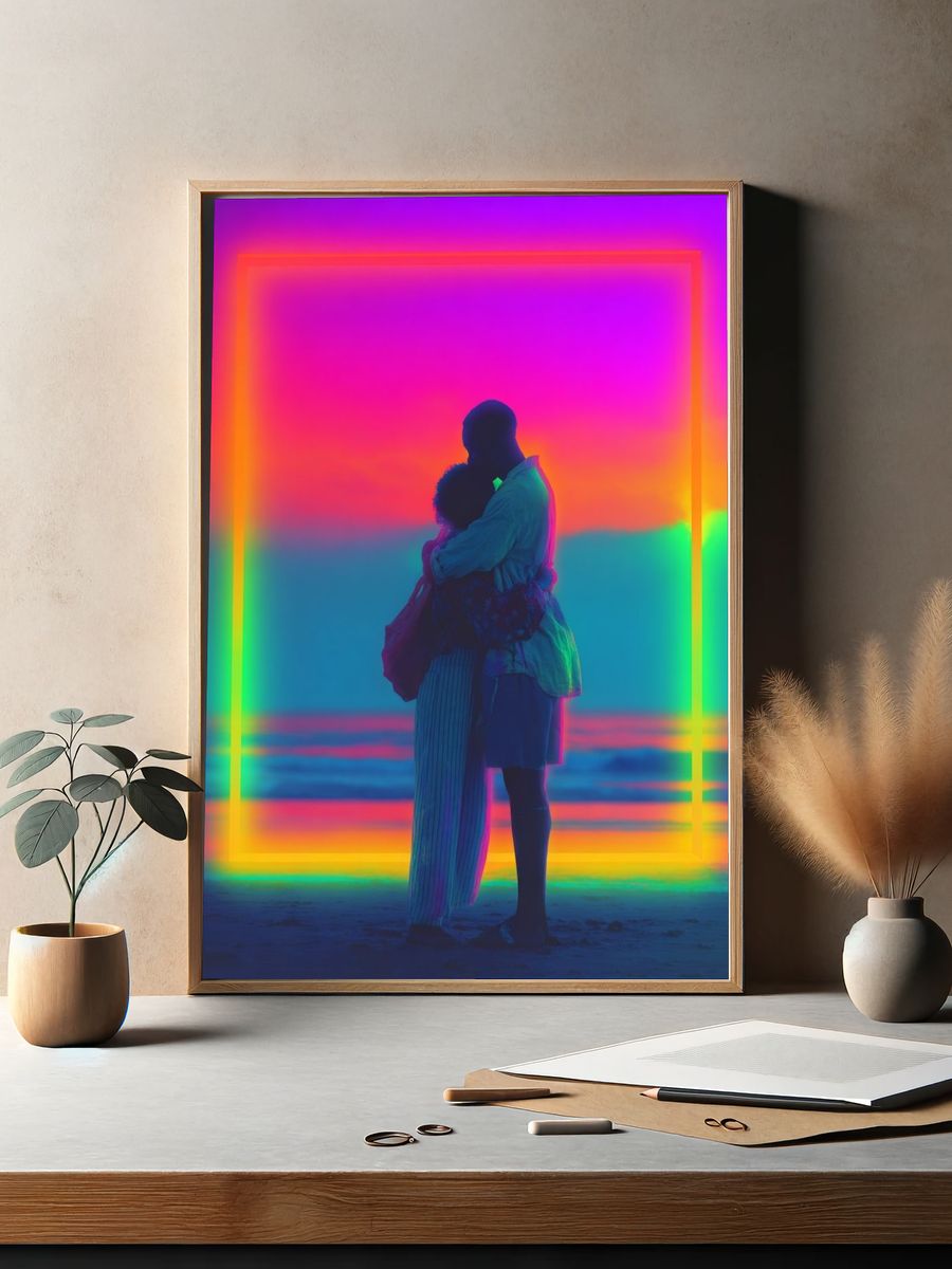 Lovers Embrace — Abstract Print. — room view 2