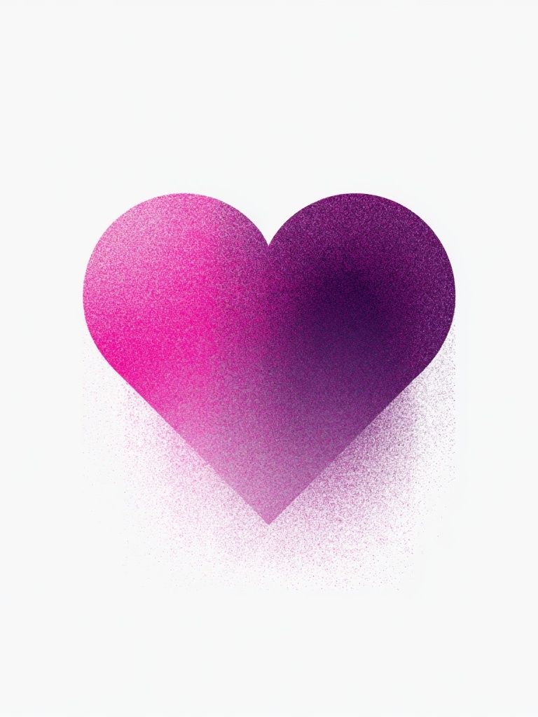 Pink Purple Heart Abstract Print. poster — love-romantic art