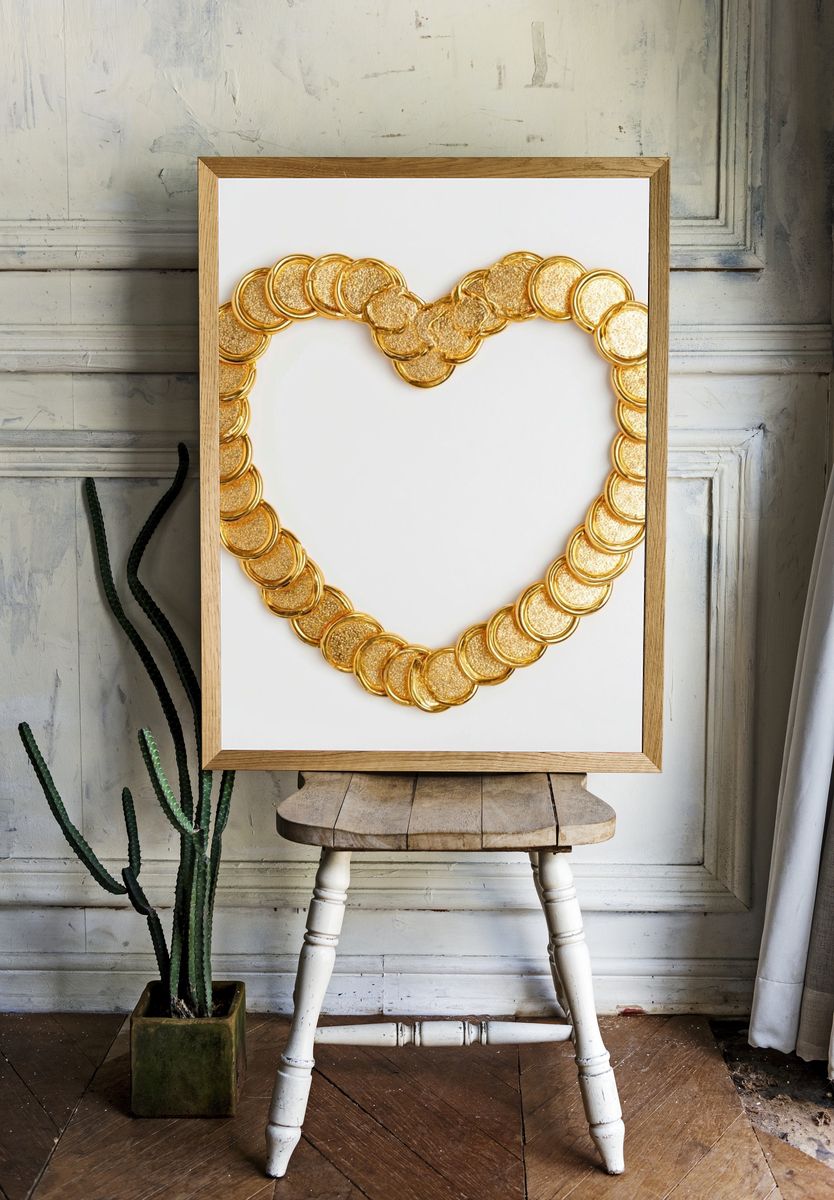 Golden Heart Chain Poster. room preview