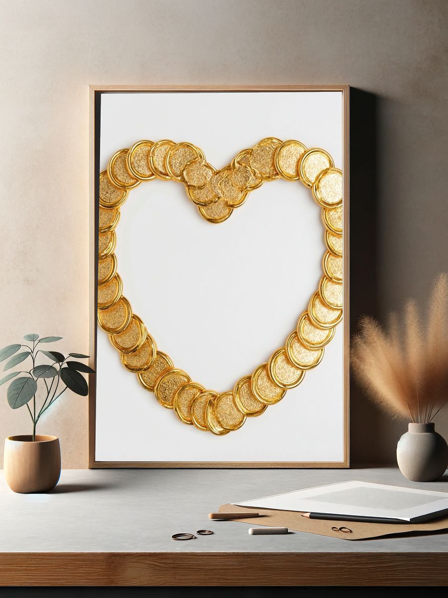 Golden Heart Chain Poster. — room view 2