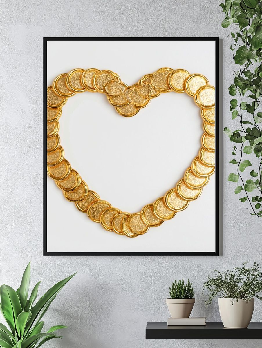 Golden Heart Chain Poster. — room view 4