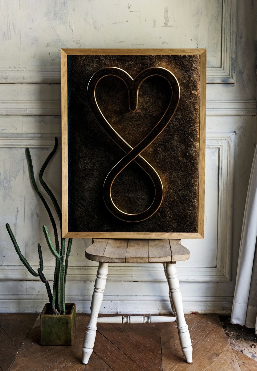 Golden Heart Infinity Poster. room preview