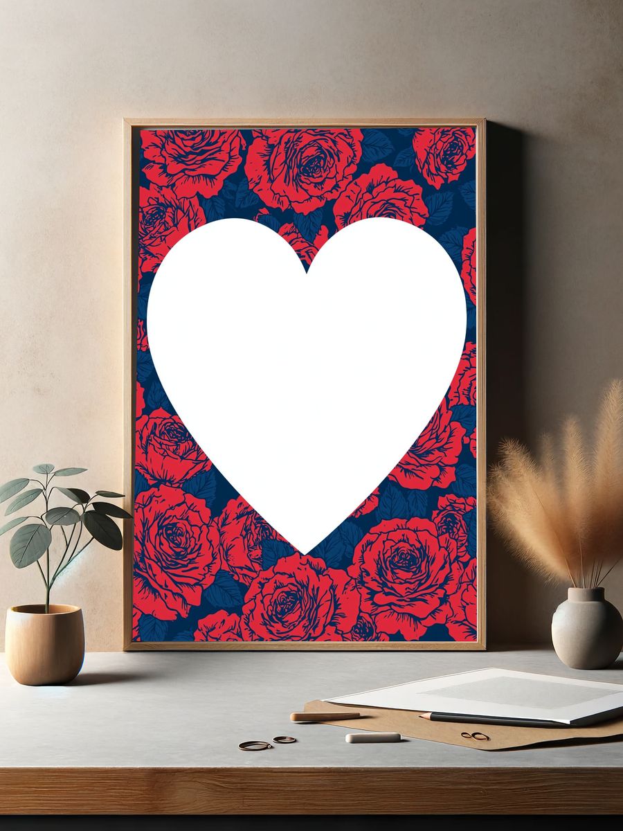 Floral Heart Love Print. — room view 2